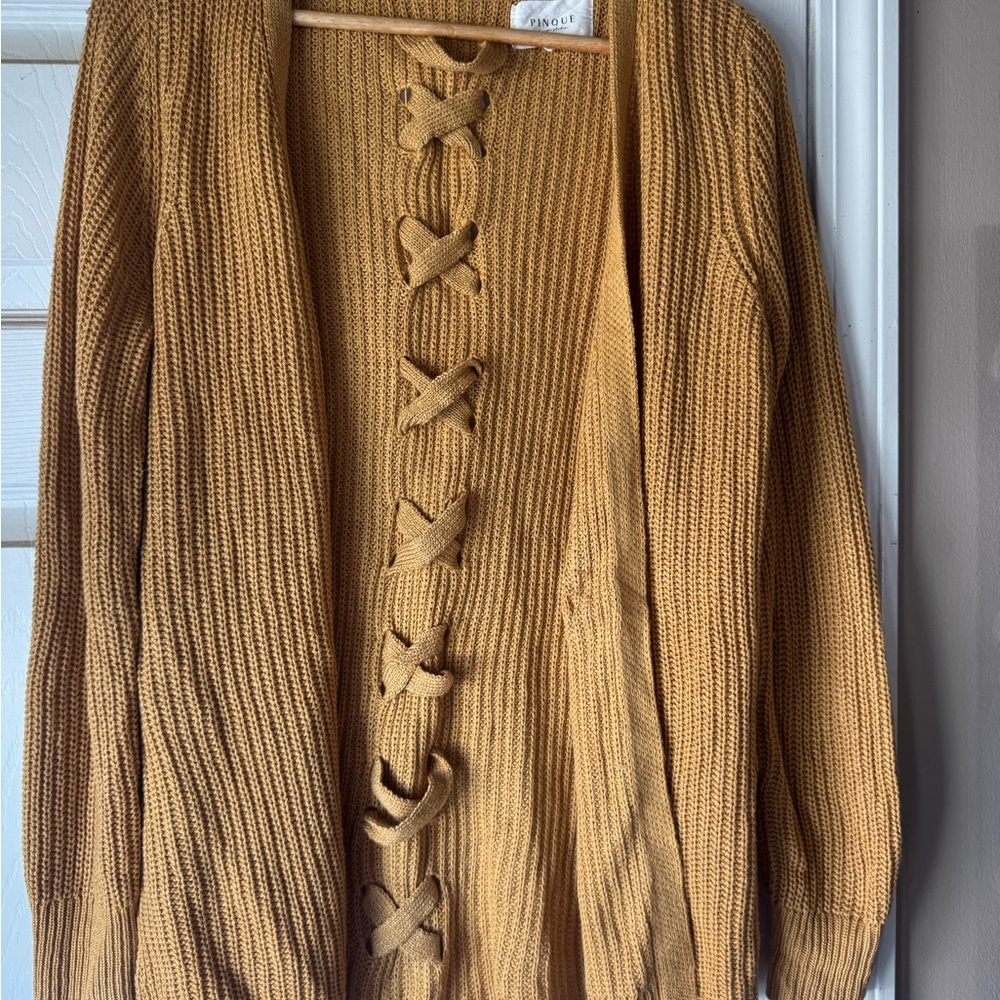 Cozy Mustard Cardigan Sweater